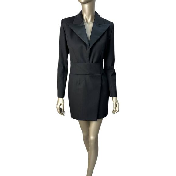 Alexandre Vauthier Crystal Embellished Black Blazer Bress Sz.40 - Picture 1 of 11